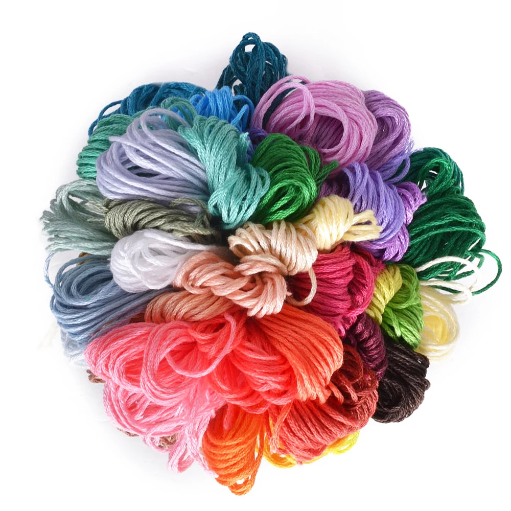 50 шпилек нить для вышивки хлопковое шитье моток пряжи нитки крестом набор нитей