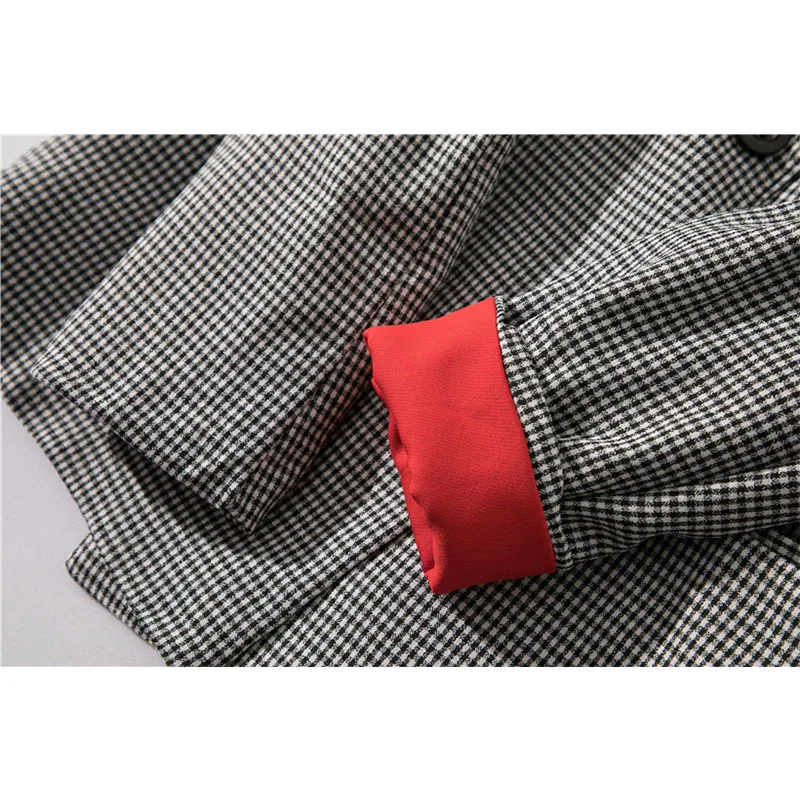 

Blazer Pants Suit Set Women Classic Office Business Plaid Patchwork Double-breasted Female Autumn Blazer Trouser Set Two-piece