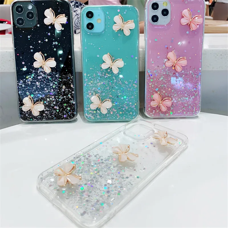 glitter bling 3d butterfly phone case for huawei p30 pro p10 p9 p20 p40 lite cover y9s y5p y6p y5 2018 y6 y7 y9 2019 p smart z free global shipping