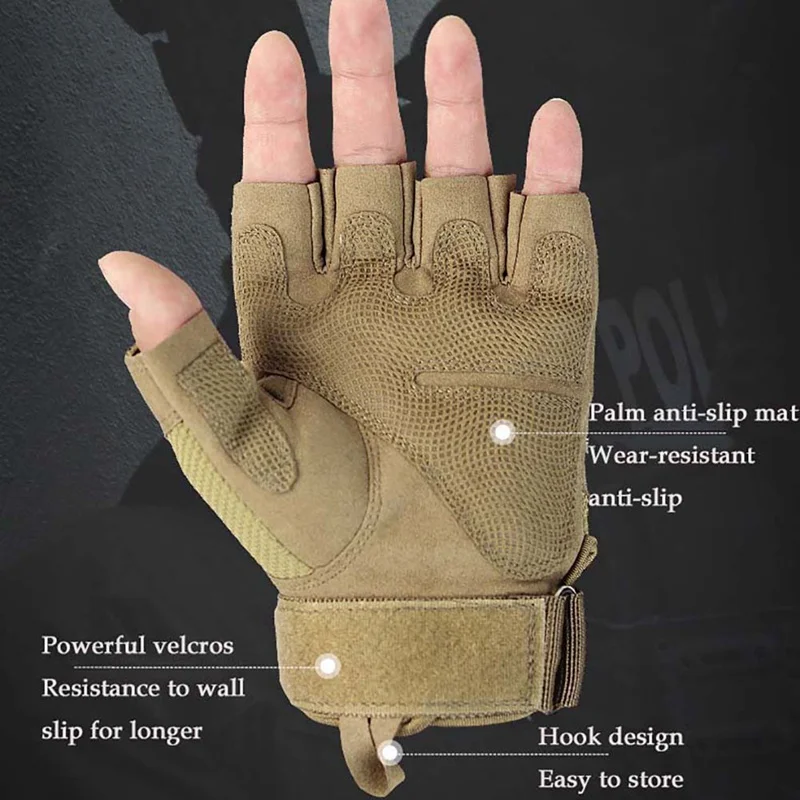 

Cycling Gloves Half Finger Quick Drying Anti-slip Outdoor Climbing Training Fitness Sports Handwear for Ski Cycling