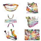 Настенный постер с красочными зубами для стоматологической клиники, настенная Картина на холсте, скандинавский постер с дантистом, настенные картины для гостиной, Декор без рамки