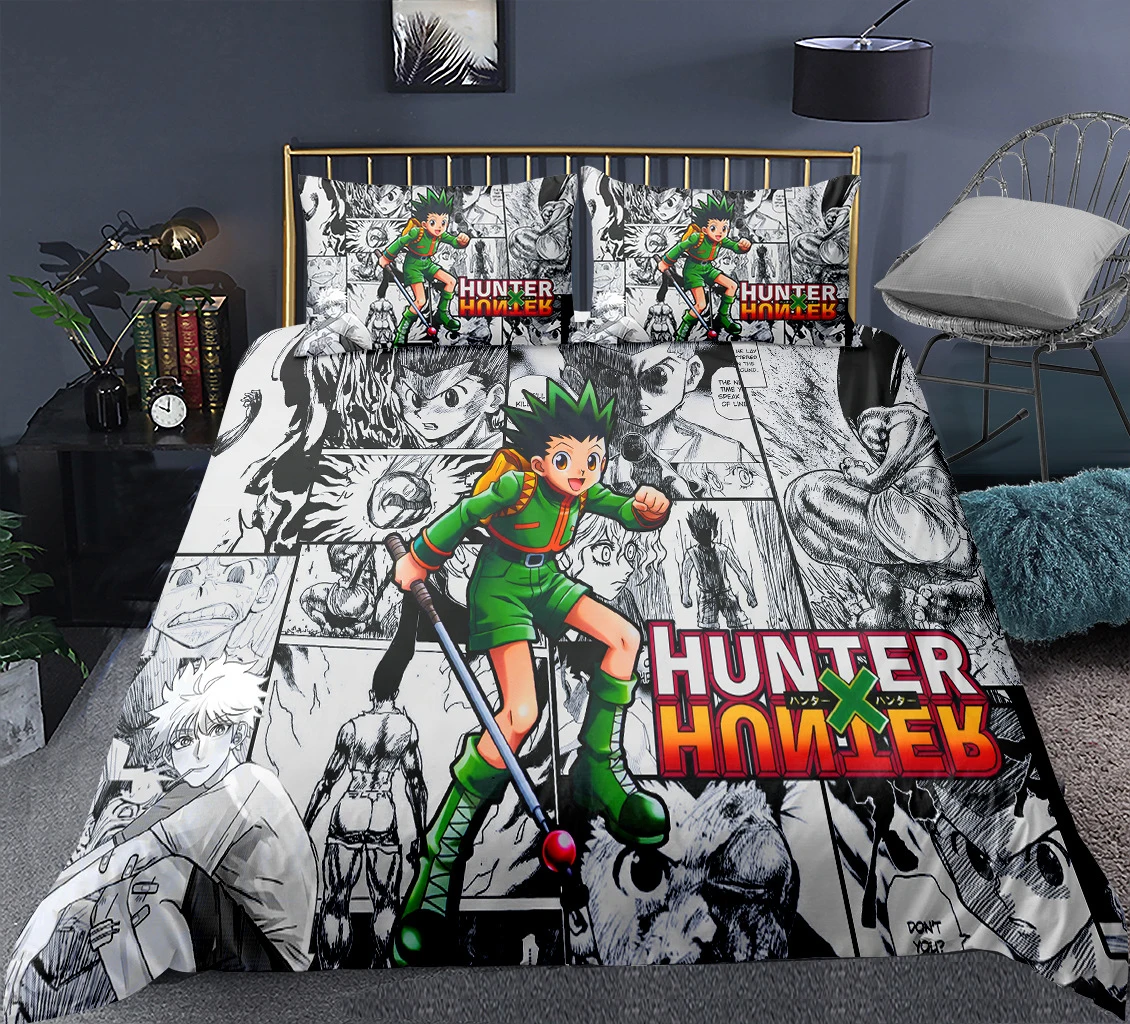 

Hunter x Hunter Bedding Set Single Twin Full Queen King Size Hunter x Hunter Bed Set Children's Kid Bedroom Duvetcover Sets 005