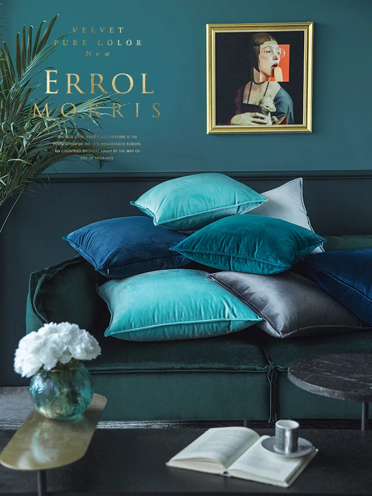 Бархатная наволочка для обнимания набор подушек однотонная офисный ремень