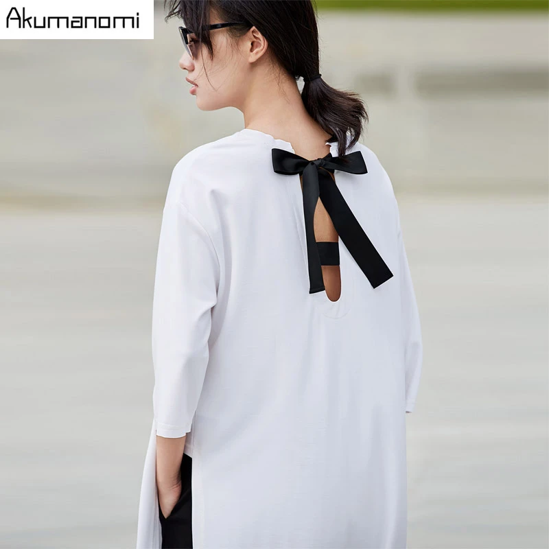 

Cotton Black White Choker Basic Tshirt Big Shirts Plus Size 7xl 6xl 5xl 4xl Xxxl Harajuku Women Fashion Style Female T Shirt Top