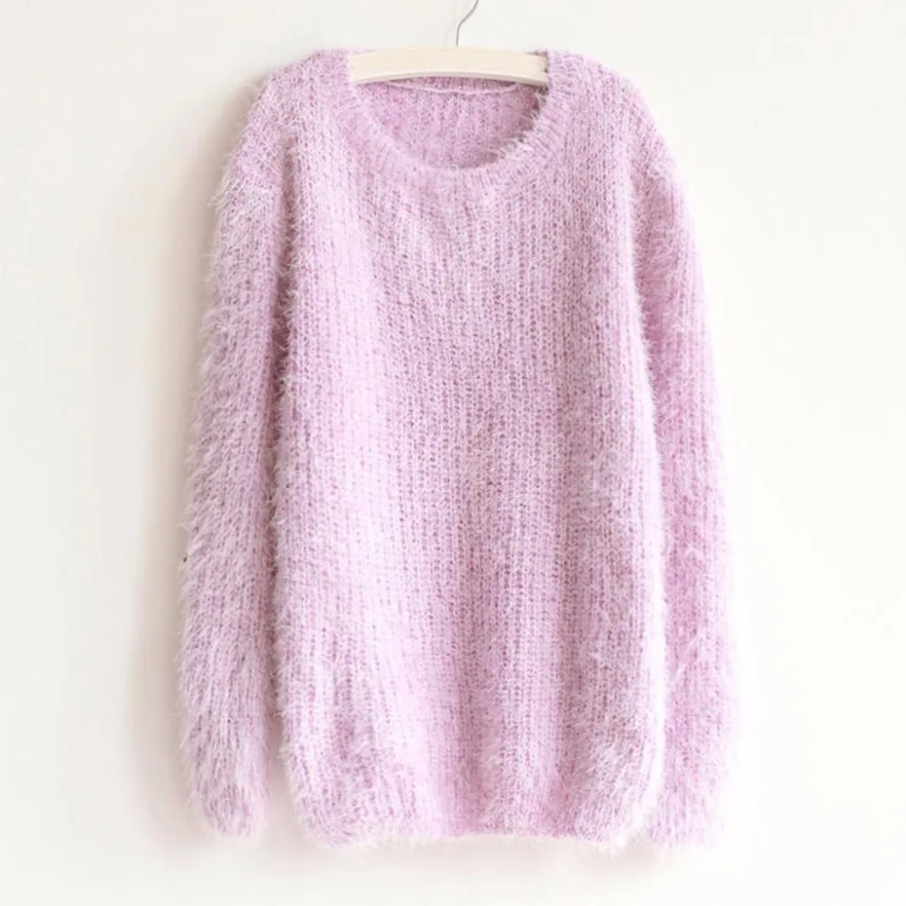 

Winter Women Sweater O-Neck Pullover Long Sleeve Knitted Female Tops 218#