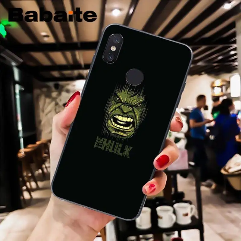 Babaite Marvel Heroes Халк черный ТПУ Мягкий силиконовый чехол для телефона чехол для Xiaomi 6 MIX2 8SE K20 REDMI 5A NOTE4X 7 6A мобильные чехлы
