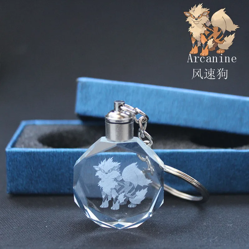 Arcanine Модная одежда по индивидуальному заказу; обувь с украшением в виде кристаллов брелок с покемоном Подарочный Хрустальный светодиод брелок с покемоном - Цвет: Arcanine