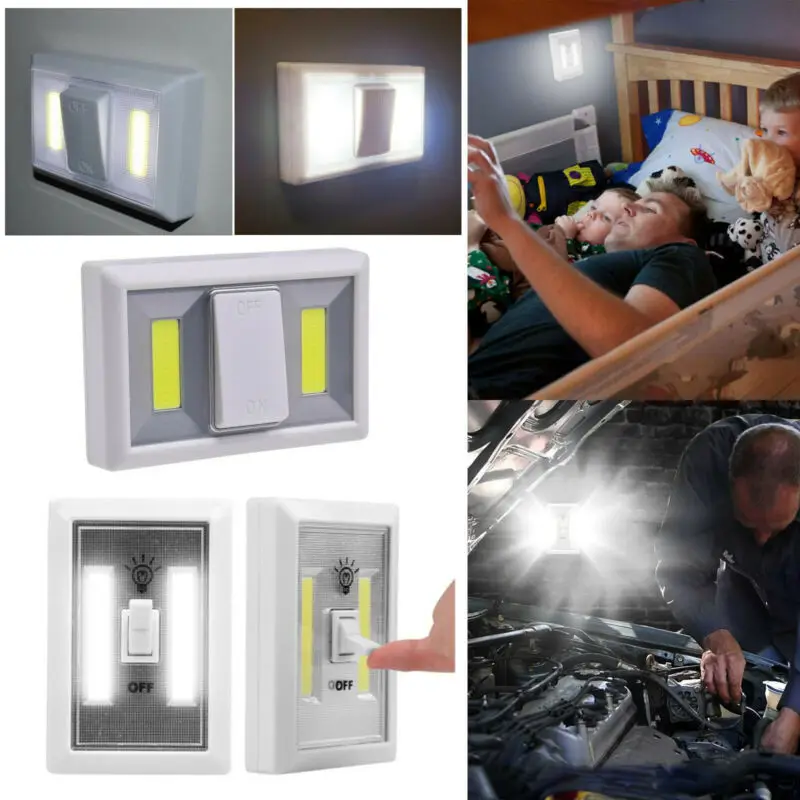 Магнитный светодиодный выключатель COB Ночной светильник работающий от батареек