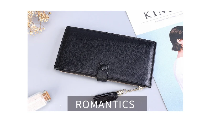 Модные женские кошельки из натуральной кожи, длинные клатчи, Rfid, деловой Футляр для карт, Дамский кошелек для монет, держатель для карт, кошелек для телефона