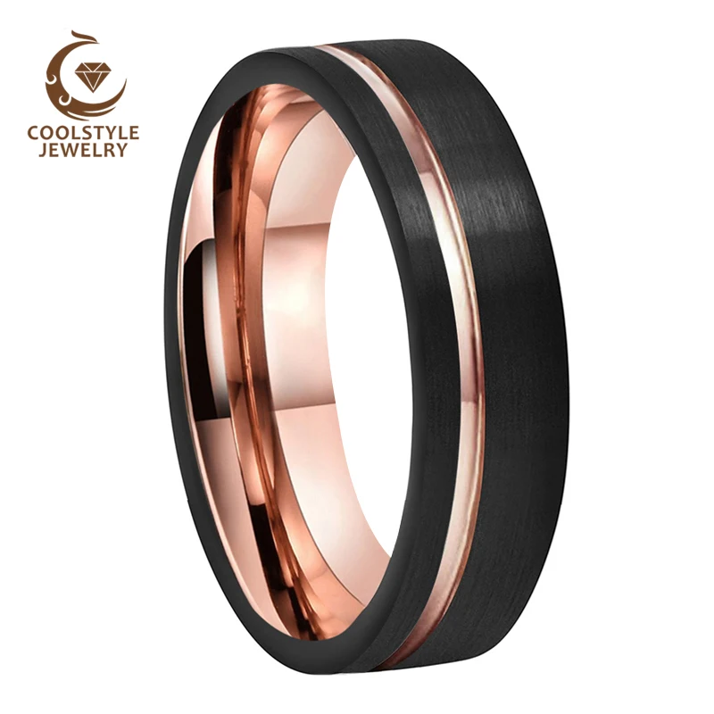 Мужское и женское кольцо из вольфрама 8 мм 6 | Украшения аксессуары