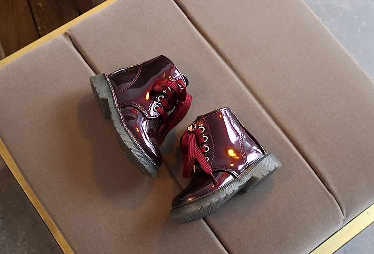 JUSTSL Autumn Winter Children's Martin Boots Girls Boys Short Boots Baby Kids Plus Velvet Waterproof Cotton Shoes