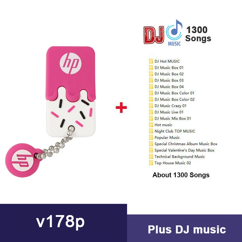 hp USB флеш-накопитель 64 ГБ силиконовая Флешка с DJ OTG type C Cle USB диск на ключ мини USB Флешка 32 Гб 16 Гб