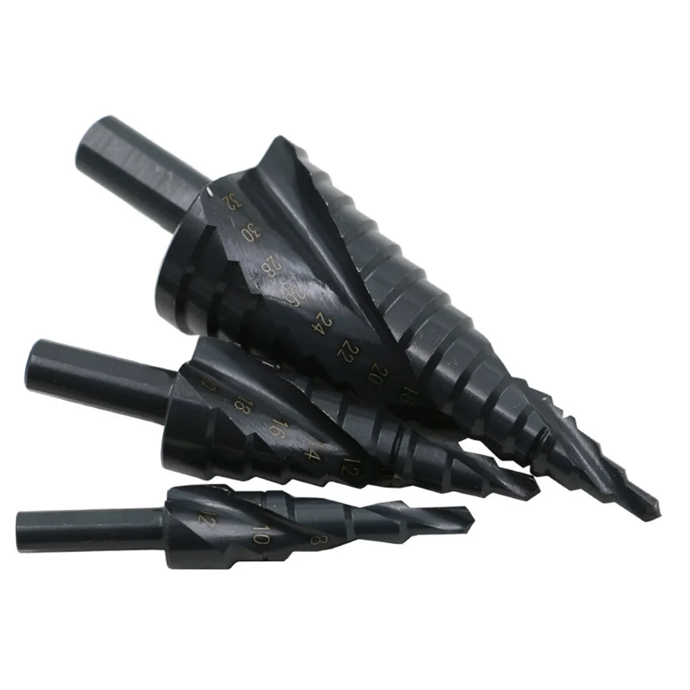 

Dy 4-32/4-20/4-12MM HSS Cobalt Step Drills Nitrogen High Speed Steel Spiral