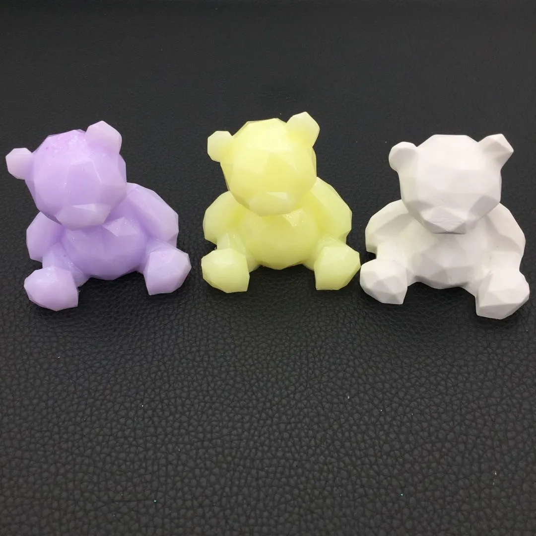 

3D Geometric Bear DIY Crystal Epoxy Resin Slicone Mold For Resin Gypsum Aromatherapy Stone Fondant Cake Decoration