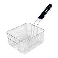 stainless steel deep fry basket rectangle wire mesh strainer with long handle frying cooking tool food presentation tableware