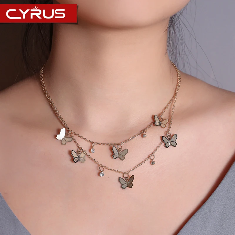 Ожерелье с подвеской бабочкой в богемном стиле очаровательное многослойное