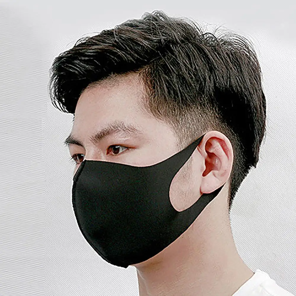 2 шт. унисекс черная маска для лица мягкая хлопковая зимняя дышащая Защита от пыли