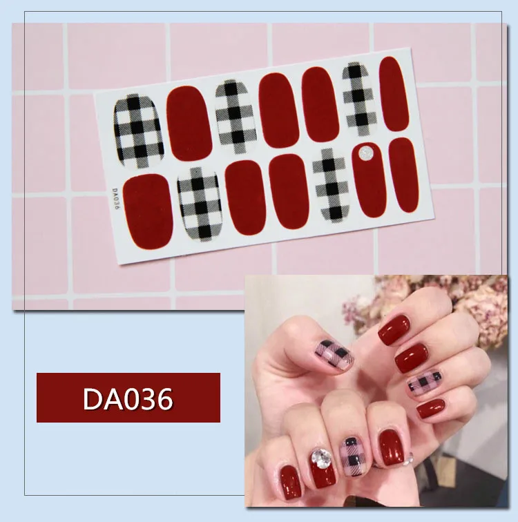 14tips/sheet stickers for nails Full Cover Sticker Wraps Decorations Manicure Slider Nail Vinyls Nails Decals | Красота и здоровье