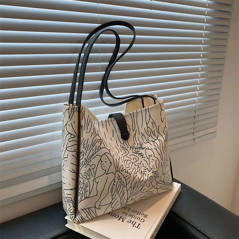 

Женские сумки-тоуты с принтом, женские сумки, новые корейские уличные модные сумки на плечо, повседневные сумки