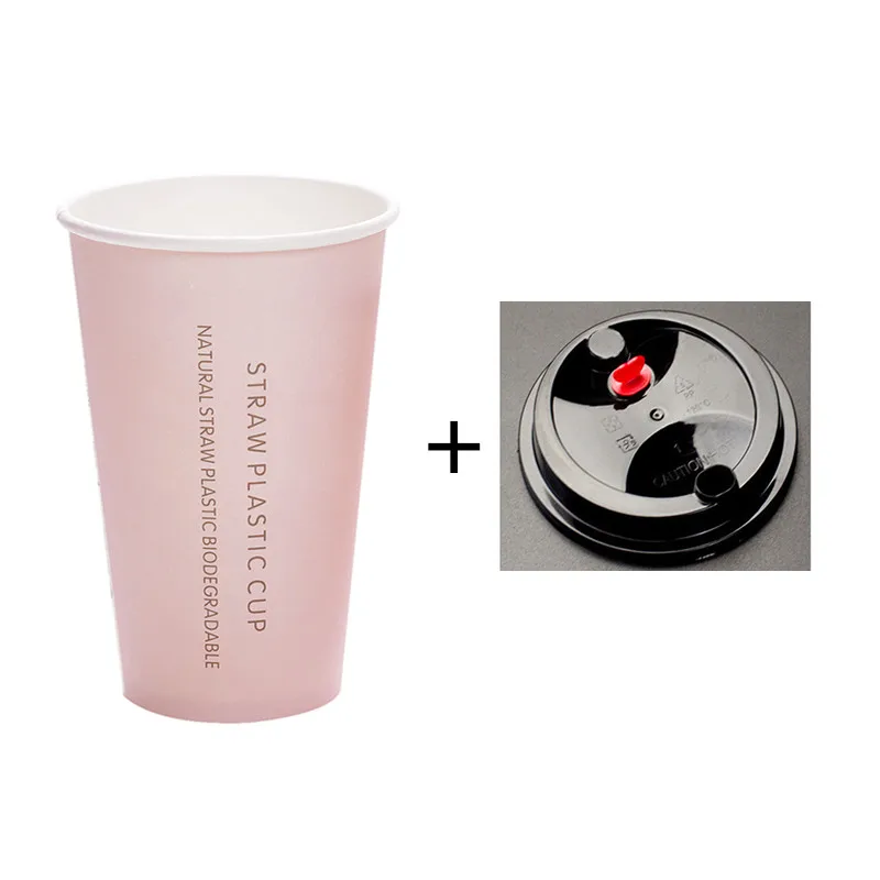 cup and lid4 50 шт. розовая Одноразовая чашка для чая вечерние на день рождения свадебные сувениры креативные холодные и бумажные стаканчики для напитков кофе чай Упаковка кружки с крышками - Цвет: cup and lid4