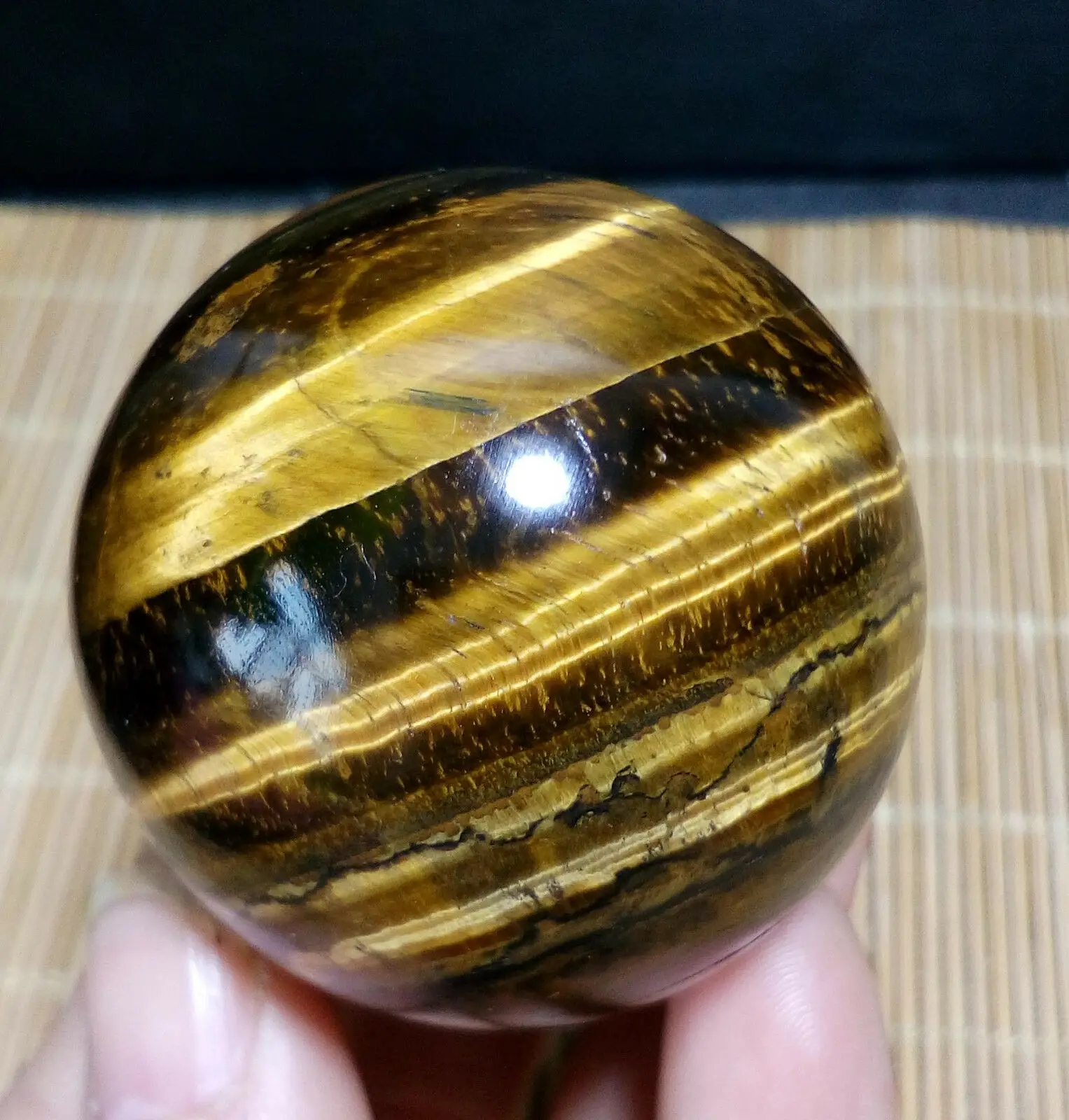 

Natural Yellow Tiger’Eye Crystal Ball SPHERE Quartz Specimen Healing 45mm 1pcs