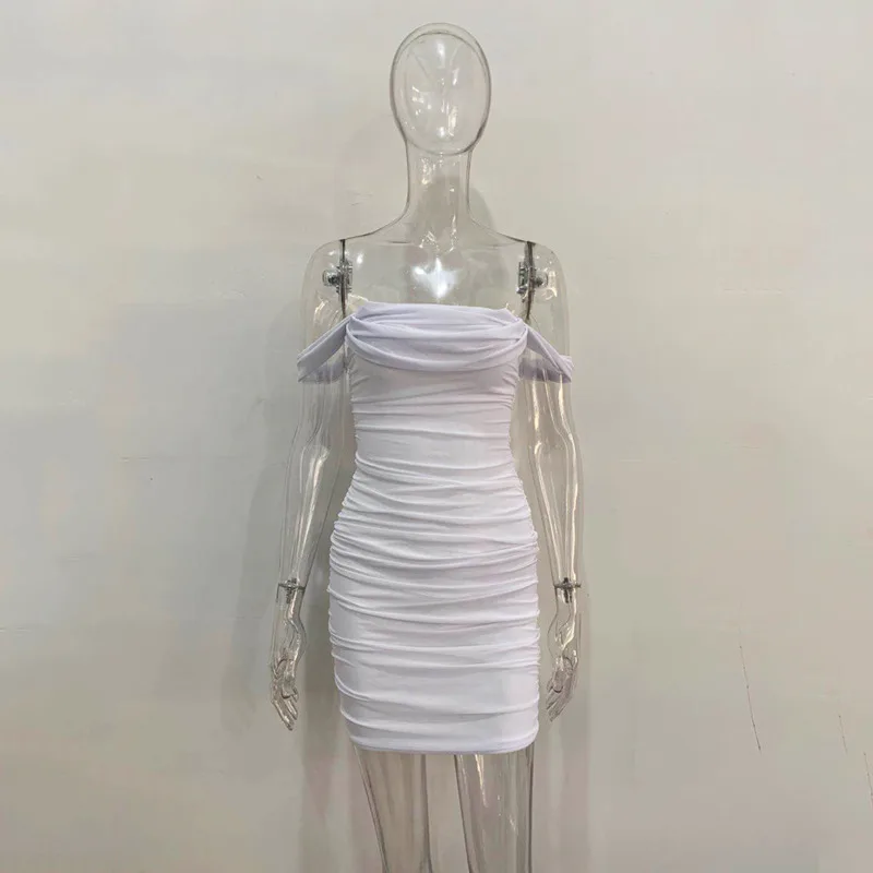

XUXI Summer 2021, New, Women, Dress, Suspenders, One-word Neck, Mesh, Sexy, Hips, Dress, E291