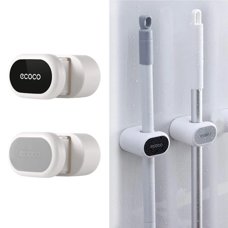 

Mop Broom Holder Wall Mounted Mop Holder Household Adhesive Storage Broom Hanger Mop Hook Racks Kitchen Bathroom Organizer