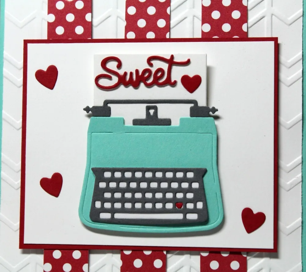 

Typewriter Metal Cutting Dies Stencils For Card Making Decorative Embossing Suit Paper Cards Stamp DIY