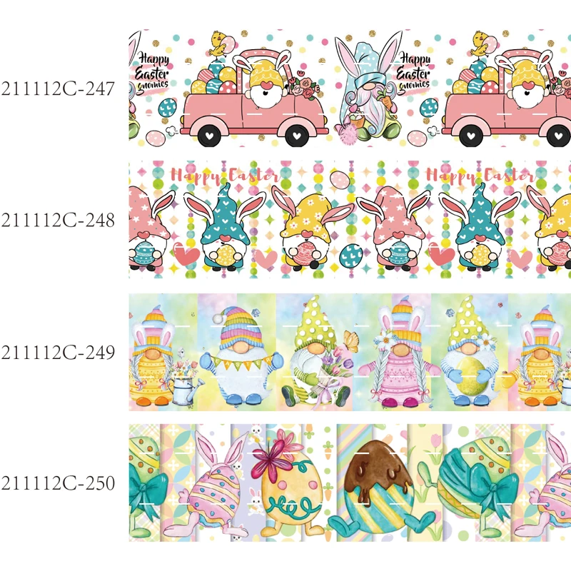 

Hot sale 22mm 25mm 38mm bunny egg printed Easter ribbon