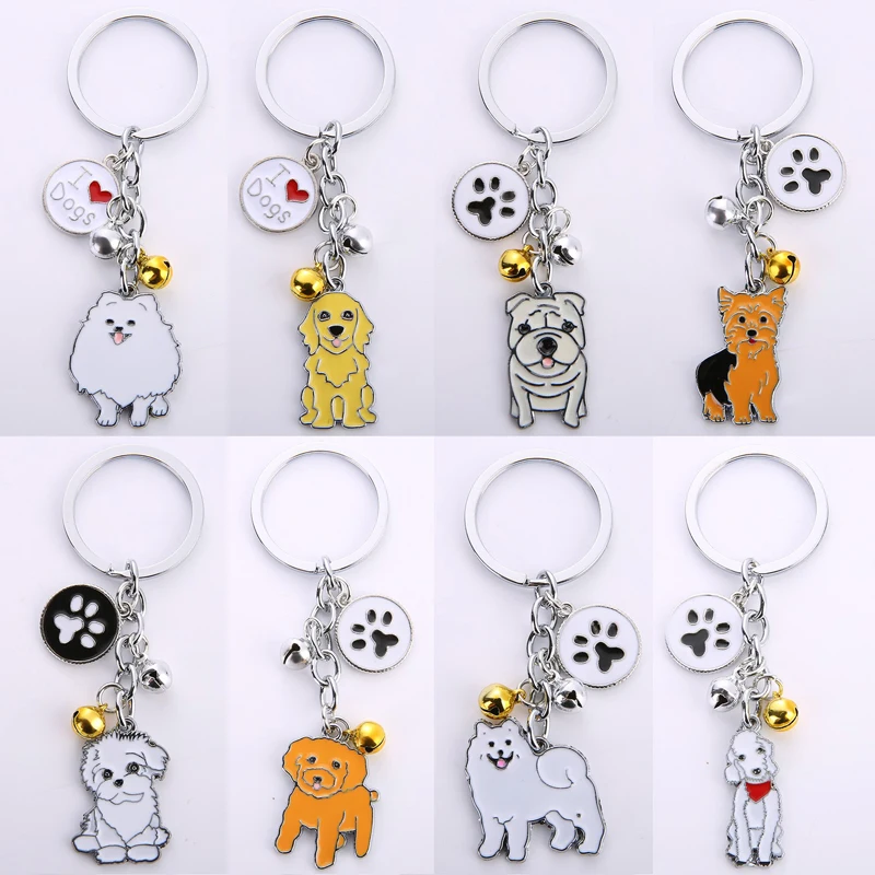 

21 Cute Dog Key Chain Car Metal Key Ring