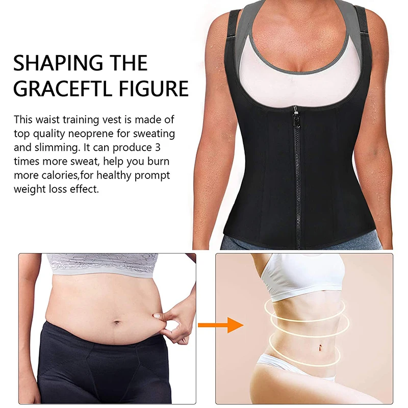 best tummy control shapewear uk Women Waist Trainer Corset Zipper Vest Body Shaper Cincher Shapewear Slimming Belt Sports Girdle Neoprene Sauna Tank Top best shapewear for tummy and waist