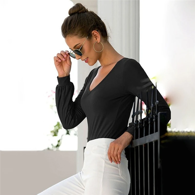 Повседневный Комбинезон сексуальное облегающее боди Женское с длинным рукавом и