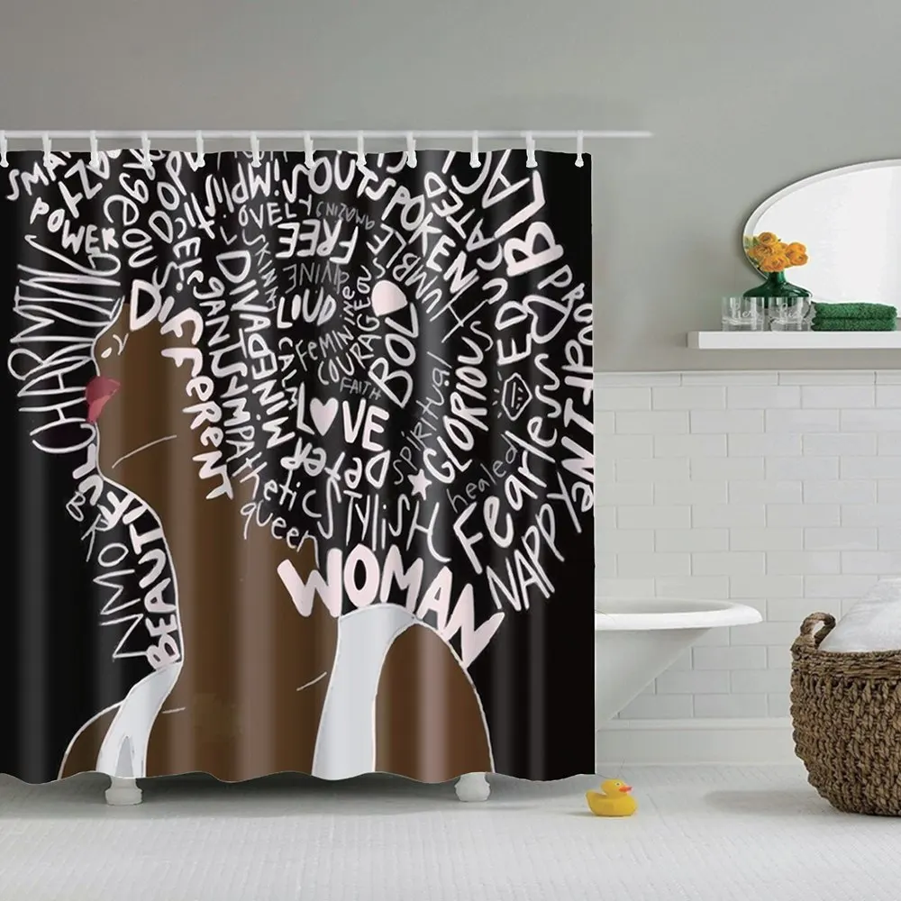 Черная художественная занавеска для душа Dafield американская Африканская женщина
