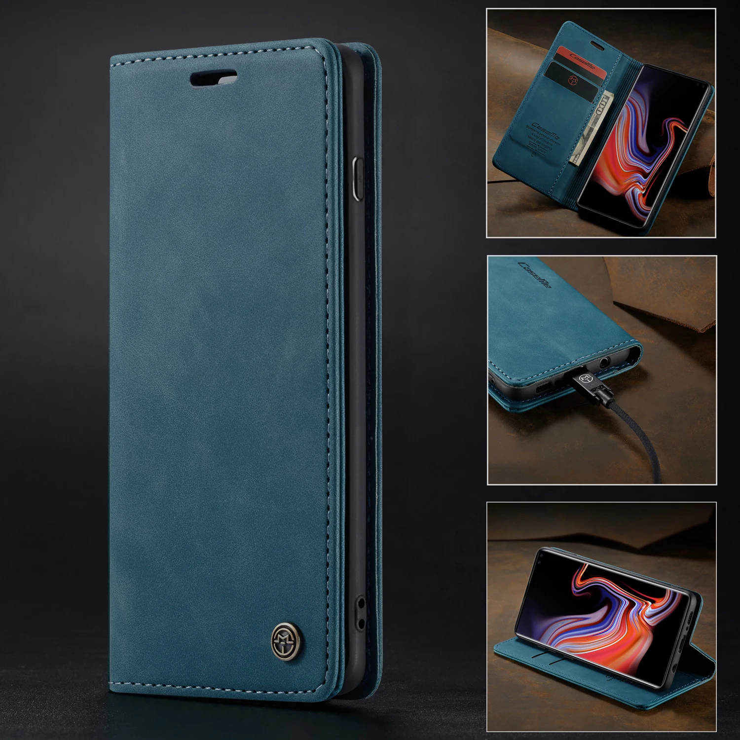 Подходит для samsung Galaxy Note10 S10 S9 S8 A70 A30 A50 A80 чехол, деловой стиль ретро матовый мягкий PU мобильный чехол для телефона