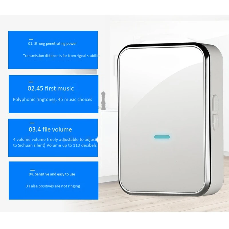 Беспроводной дверной звонок с автономным питанием без батареи