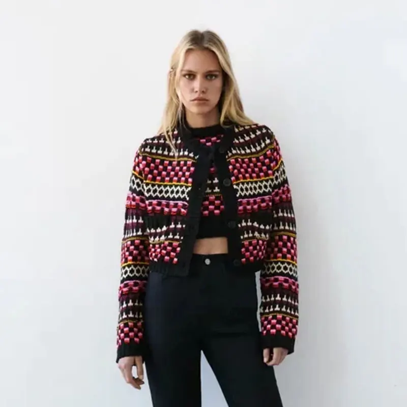 

Женский осенне-зимний вязаный свитер с V-образным вырезом