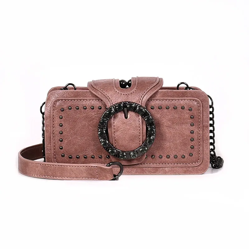 

Baguette Vintage Bags for Women 2020purses and Handbag Women's Leather Chain Rivets Multilayer Mobile Luxury Shoulder Bag Ladies