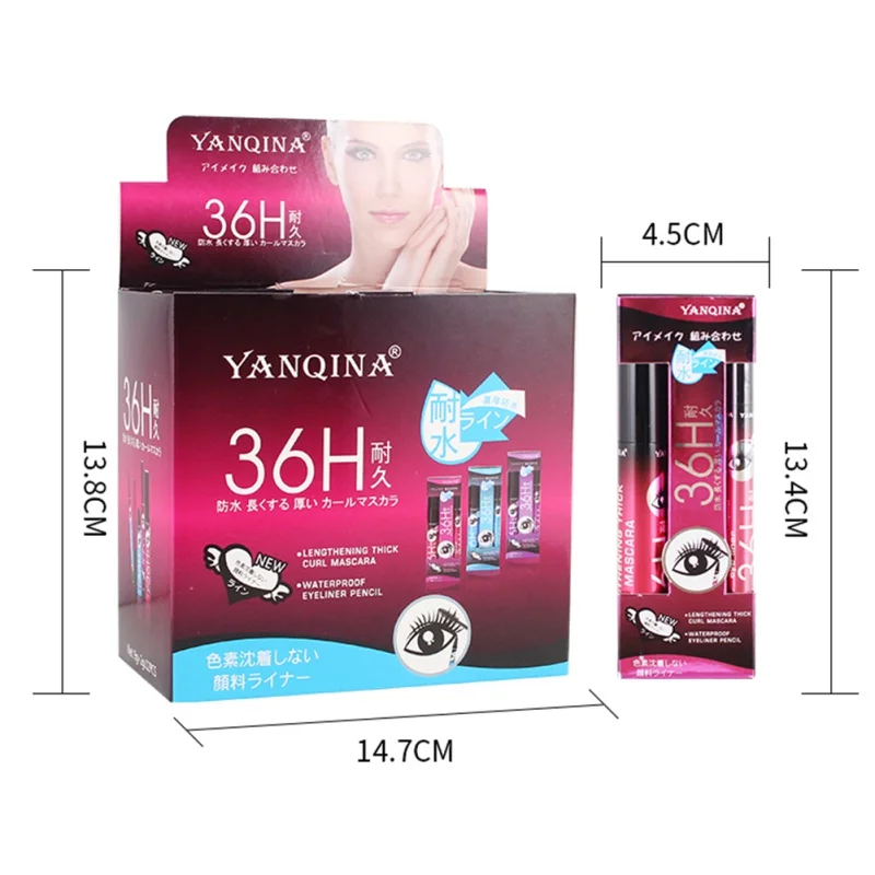 Жидкая подводка для глаз тушь ресниц набор 2 в 1 стойкий водостойкий продукт