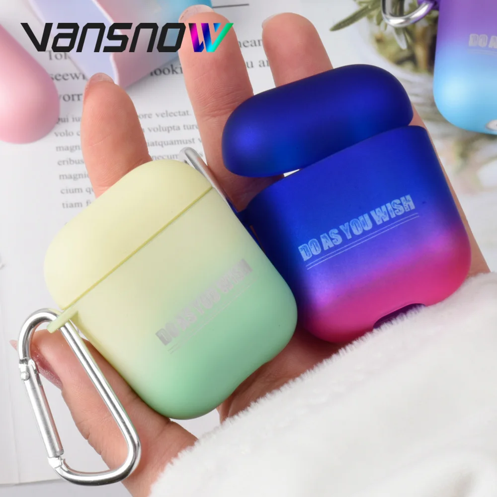 Уникальный градиентный защитный чехол для Airpods, чехол, беспроводной Bluetooth, чехол для наушников, для Airpods 2/1, аксессуары для Airpods
