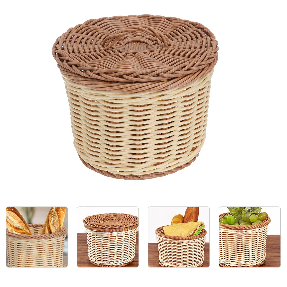 

1 Набор, плетеная корзина из ротанга, корзина для хлеба с фотоконтейнером