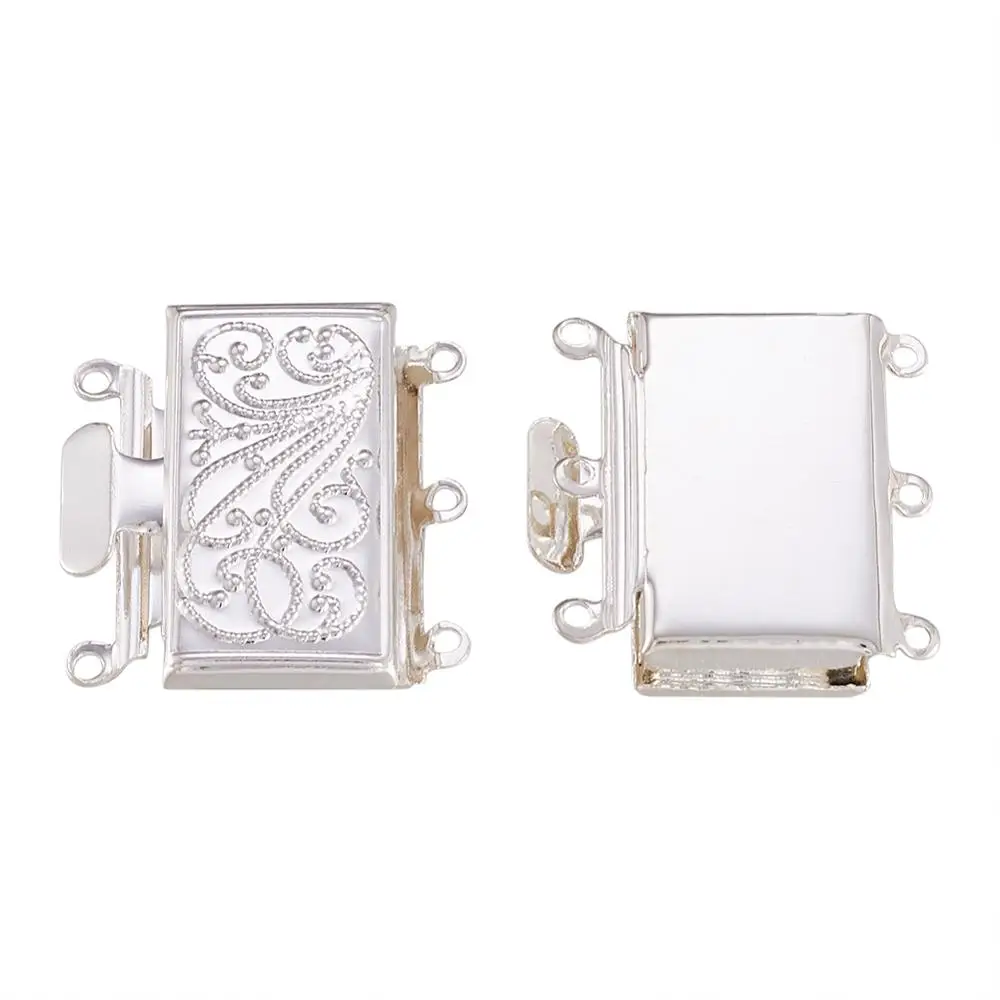 Застежки для ювелирных изделий из латуни 2 комплекта многожильные прямоугольные