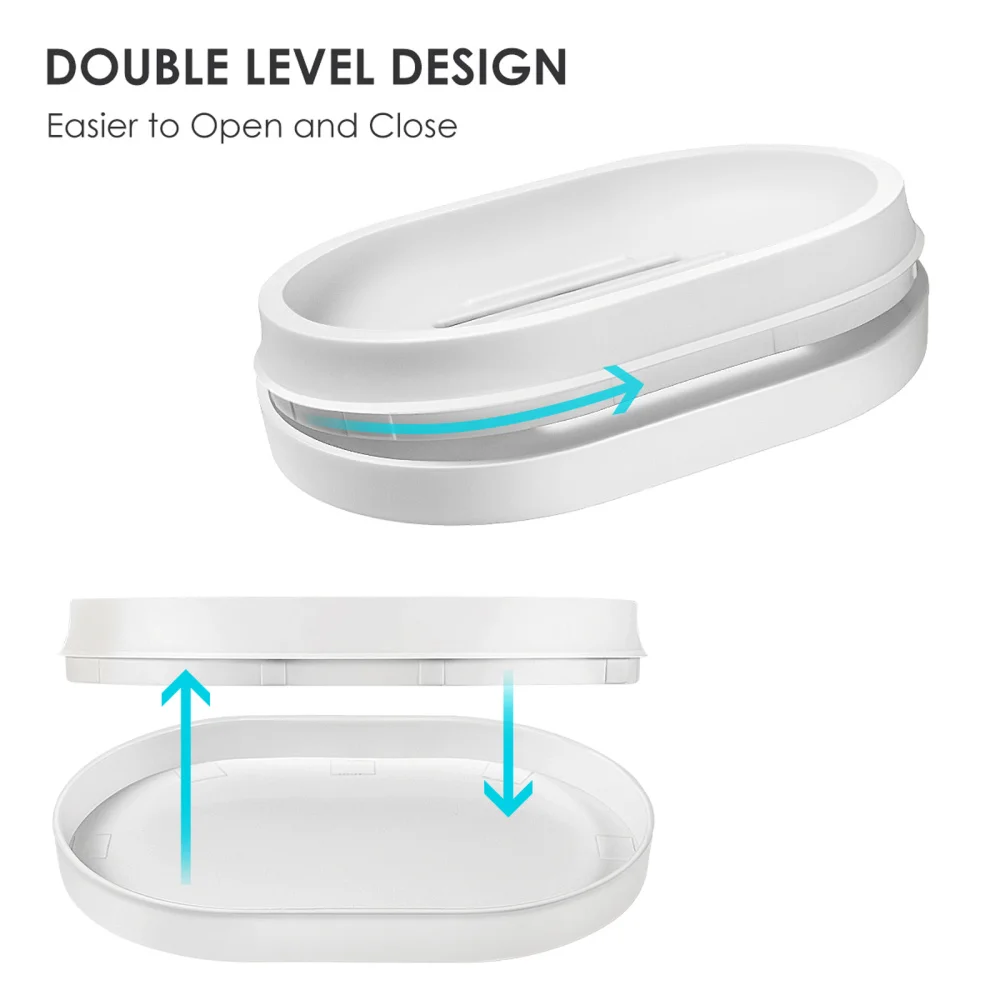 

HOMEMAXS 3pcs Soap Holder Lightweight Portable Soap Saver Easy Cleaning Soap Dish with Drain Soap Box for Bathroom Shower Home K