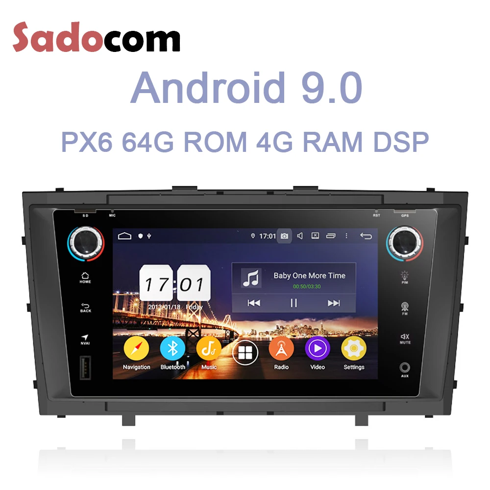 DSP PX6 2 din Android 9,0 Bluetooth 4,2 4 Гб ОЗУ 8 ядерный автомобильный DVD мультимедийный плеер авторадио gps для Toyota Avensis T27 2009-2013