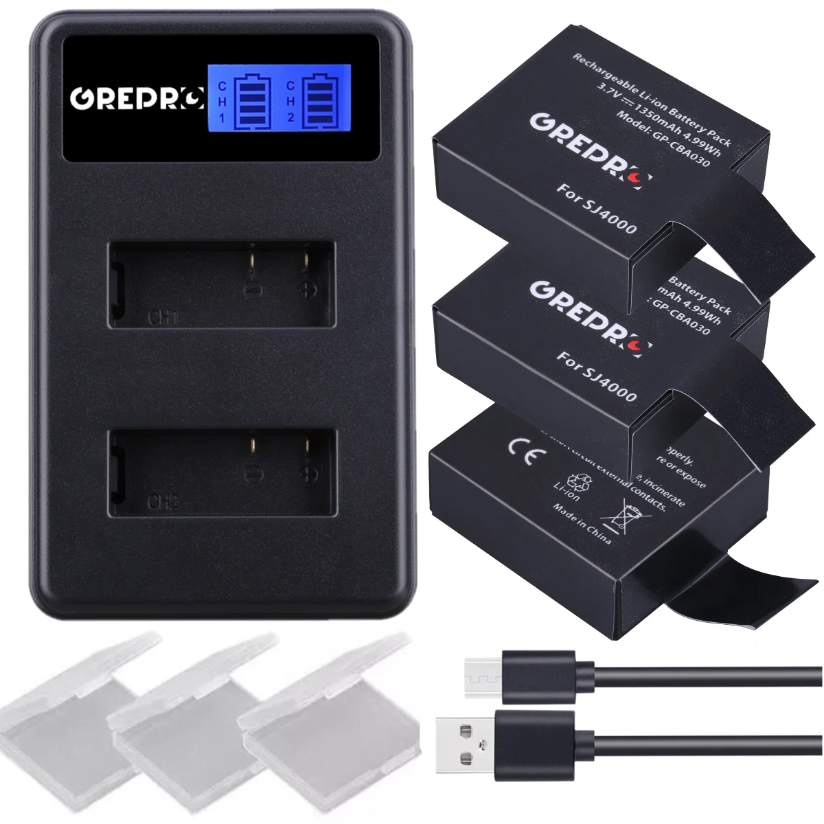 PG1050 SJ4000 PG900 Батарея с ЖК дисплей Dual USB Зарядное устройство для спортивной экшн