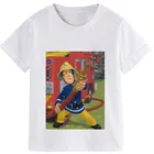 Новинка 2020, Детская футболка с мультяшным пожарным Sam для мальчиков и девочек, Детская футболка с коротким рукавом и круглым вырезом, летняя детская одежда, детская одежда
