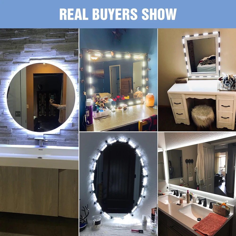 

USB Makeup Mirror Light 12V Hollywood Vanity Light Indoor Makeup Bulb Vanity Light 2 6 10 14 Bathroom Dressing Table Lighting