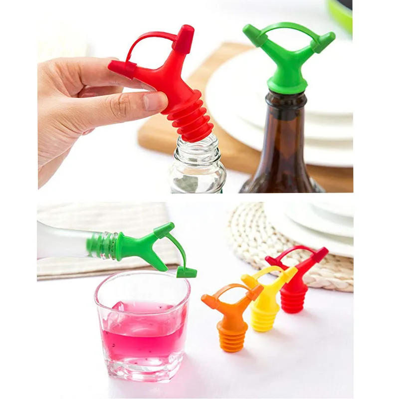 

Silicone Bottle Stopper Two Head Oil Bottle Pourer Stopper Silicone Bar Wine Stopper Fresh Keeping Bottle Caps Kitchen Tools