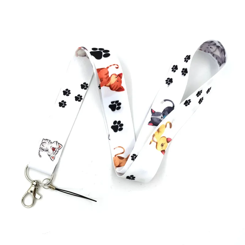 10 шт./компл. милая кошка брелок для ключей ID веревка шейный ремешок шнурок |