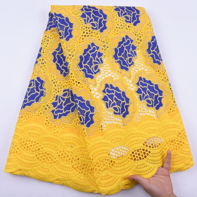 Чистая белая африканская кружевная ткань высокого качества хлопковая