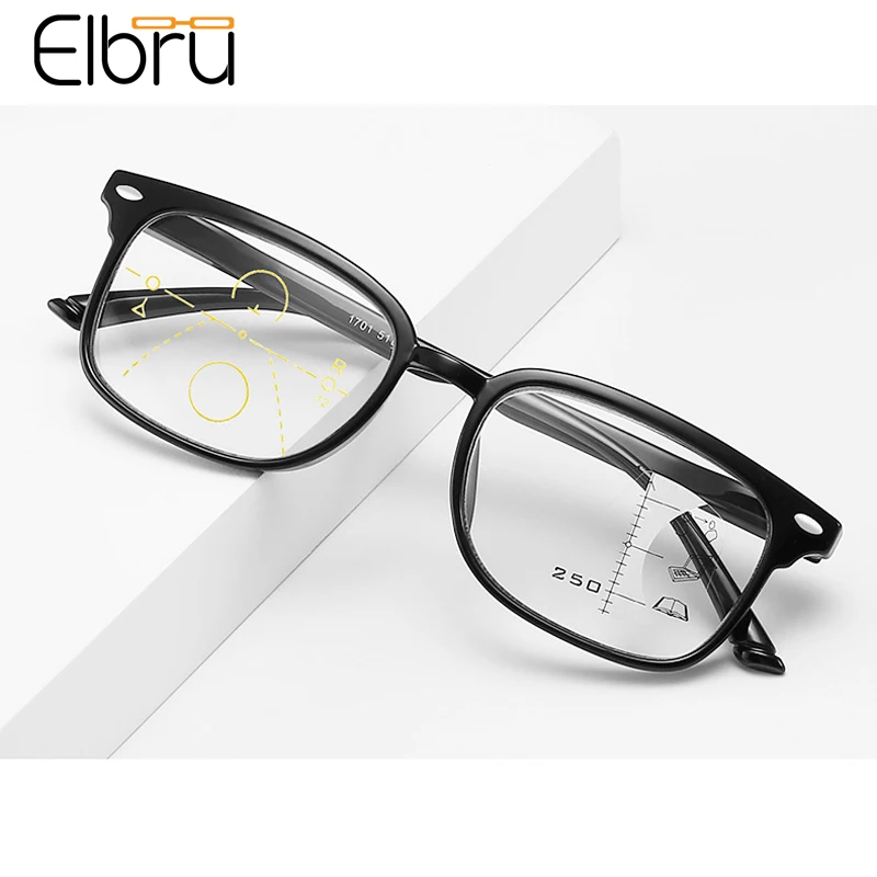 

Elbru новые светильник очки для чтения с защитой от синего света для женщин и мужчин HD прогрессивные многофокальные очки для дальнозоркости д...